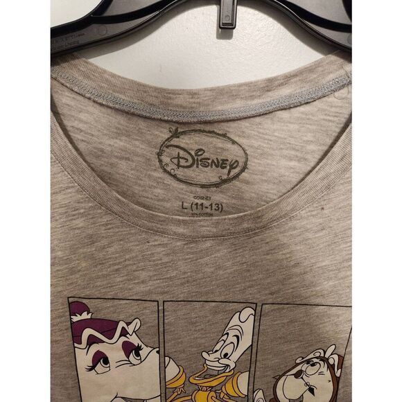 Disney Size L Beauty & The Beast Gray Tshirt Tee - Picture 2 of 3